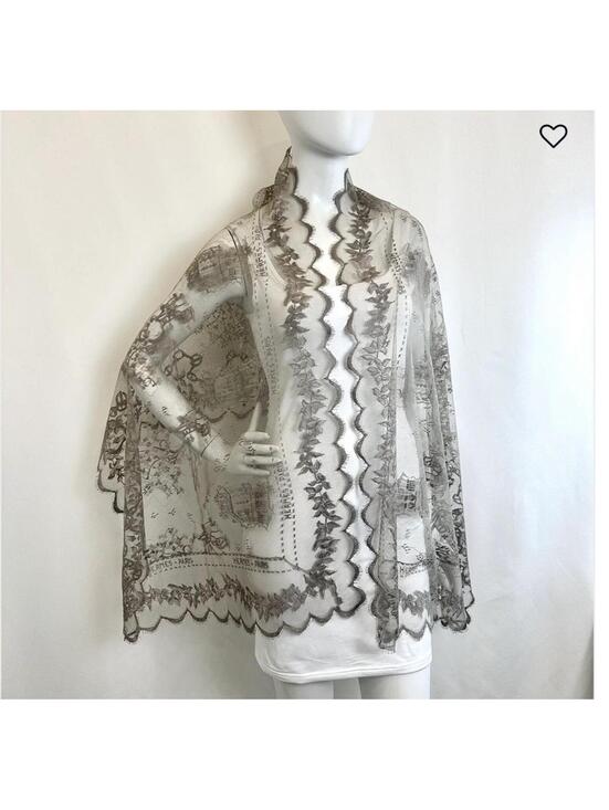 Accessories - Hermès Dentelle Lace Scarf - Exceptional  Vintage- Rare Etoupe